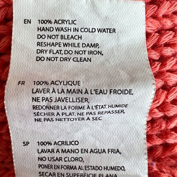 Lightweight Coral Knit High Low Cropped Drop Shoulder Sweater S - Picture 12 of 13